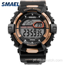 Relógios esportivos casuais masculinos SMAEL Telão LED à prova d&#39;água